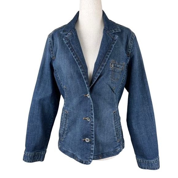 Chicos Platinum Jean Jacket - Picture 1 of 9